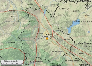 Sismo  3.9  ubicado al SE de Bonao, Monseñor Nouel