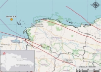 Sismo 3.8 ubicado al NO de Monte Cristi, océano Atlántico