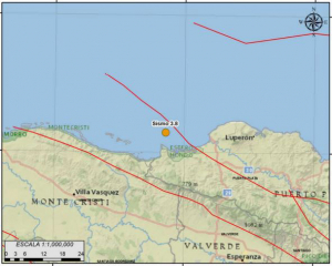 Sismo 3.8 ubicado al Oeste de Luperón