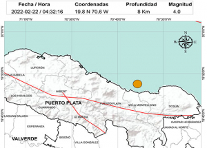 Sismo 4.0 Registrado en la Provincia de Puerto Plata