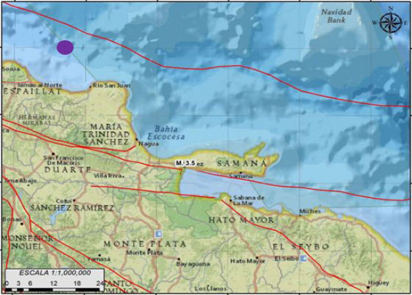 Sismo 4.4 ubicado al Noreste de Gaspar Hernández