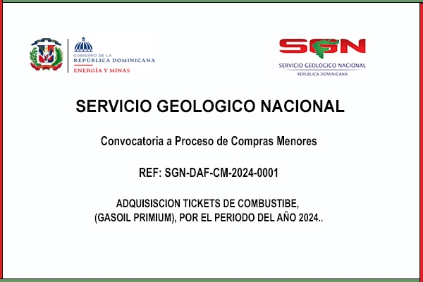 Convocatoria a Proceso de Compras Menores  REF: SGN-DAF-CM-2024-0001