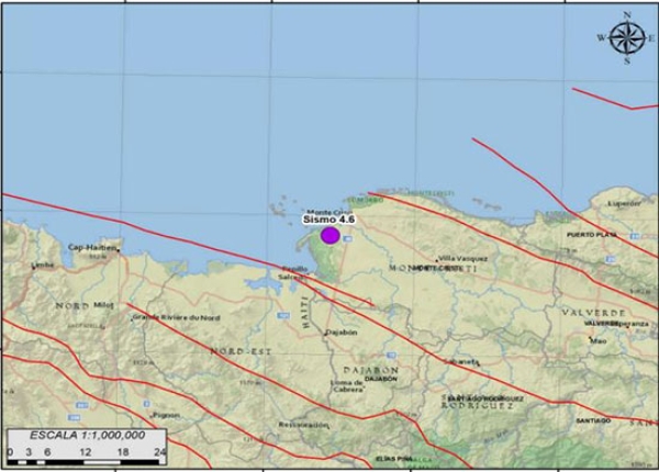 Sismo 4.6 Ubicado en la Provincia de Monte Cristi